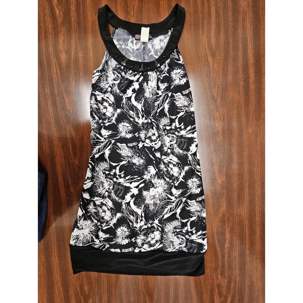 Volume One Black and White Floral Dress Size Small